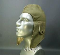 WWII German Military Aviator's Pilot Flying Flight Cap Helmet Canvas & Felt