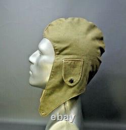WWII German Military Aviator's Pilot Flying Flight Cap Helmet Canvas & Felt
