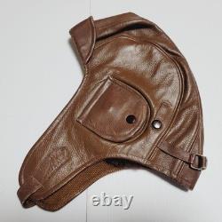 WWII Imperial Japanese Army IJN Leather Flight Helmet Pilot Cap Vintage Original