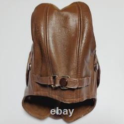 WWII Imperial Japanese Army IJN Leather Flight Helmet Pilot Cap Vintage Original