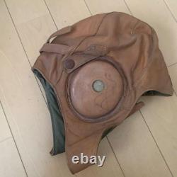 WWII Imperial Japanese Army Leather Flight Helmet Pilot Cap Vintage Original
