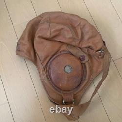 WWII Imperial Japanese Army Leather Flight Helmet Pilot Cap Vintage Original
