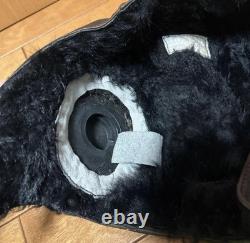 WWII Japanese Leather Winter Flight Helmet Pilot Fur Lined Original Tag