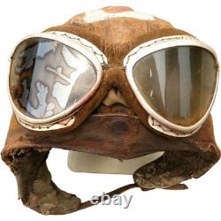 WWII Japanese Navy Pilot Flight Helmet Goggles Yokosuka 1945 Eagle Eye Gear Vtg