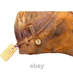 WWII Japanese Navy Pilot Flight Helmet Goggles Yokosuka 1945 Eagle Eye Gear Vtg
