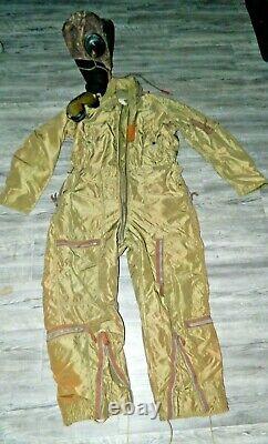 WWII Leather Helmet & EXPERIMENTAL Test Flight Pilot Suit Coverall Size Medium