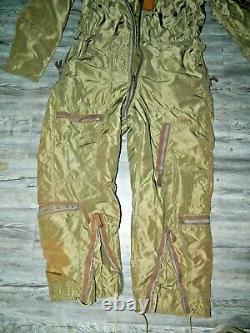 WWII Leather Helmet & EXPERIMENTAL Test Flight Pilot Suit Coverall Size Medium