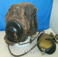 WWII Leather Helmet & EXPERIMENTAL Test Flight Pilot Suit Coverall Size Medium