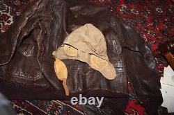 WWII Navy Flight Jacket Helmet Photos Hiroshima Nagasaki USS Iowa Seahawk Pilot