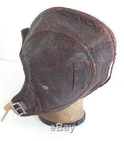 WWII US Army Air Corp Slote & Klein Pilots Bomber Leather Flight Helmet