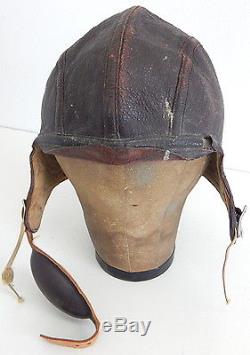 WWII US Army Air Corp Slote & Klein Pilots Bomber Leather Flight Helmet
