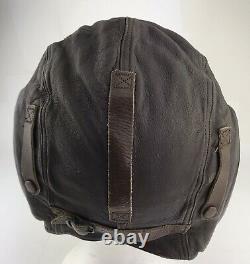 WWII US Leather Pilot Flight Helmet