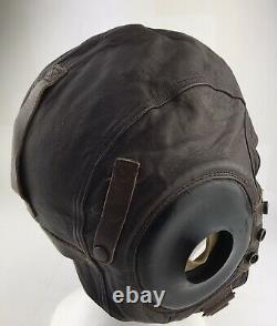 WWII US Leather Pilot Flight Helmet