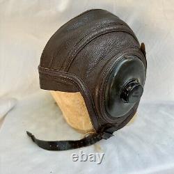 WWII US Navy Leather Flight Helmet Slote & Klein Mint Large Pilot