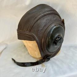WWII US Navy Leather Flight Helmet Slote & Klein Mint Large Pilot