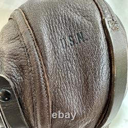 WWII US Navy Leather Flight Helmet Slote & Klein Mint Large Pilot