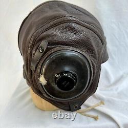 WWII US Navy Leather Flight Helmet Slote & Klein Mint Large Pilot