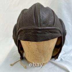 WWII US Navy Leather Flight Helmet Slote & Klein Mint Large Pilot