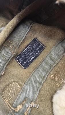 WWII USAAF Type A-9 Flight Helmet 1942 Cotton Gabardine Pilot Gear (Small)
