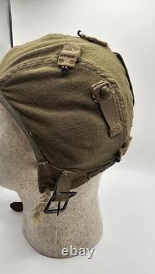 WWII USAAF Type A-9 Flight Helmet 1942 Cotton Gabardine Pilot Gear (Small)
