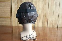 Winter Leather Flight Cap, Air Force MiG Pilot Helmet, Wool-Lined, Vintage Goggles
