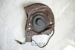 Winter Leather Flight Cap, Air Force MiG Pilot Helmet, Wool-Lined, Vintage Goggles