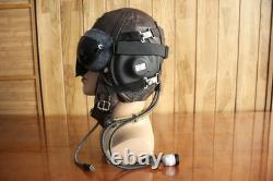 Winter Leather Pilot Flight Helmet, Air Force Wool-Lined Flying Helmet, Goggles