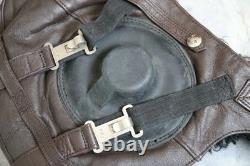 Winter Leather Pilot Flight Helmet, Air Force Wool-Lined Flying Helmet, Goggles