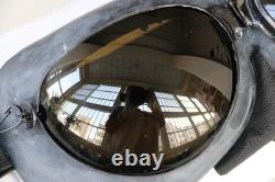 Winter Leather Pilot Flight Helmet, Air Force Wool-Lined Flying Helmet, Goggles