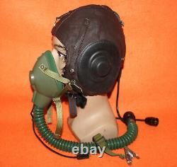World War II Flight Helmet Fighter Pilot Mesh Leather Helmet Oxygen Mask 0901