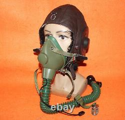 World War II Flight Helmet Fighter Pilot Mesh Leather Helmet Oxygen Mask 0901