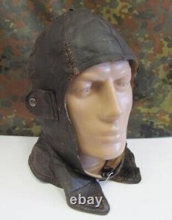 Ww2 Original German Luftwaffe Pilot Winter Leather Flight Helmet