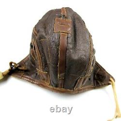 Ww2 Us Army Air Forces Corps Usaaf B-6 B6 Leather Flying Flight Helmet Cap Pilot