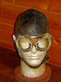 Ww2 (pre) Pilots Flight Helmet & Goggles