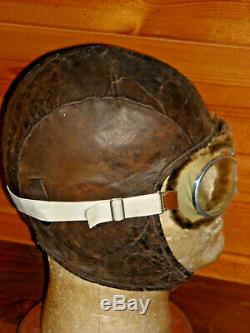 Ww2 (pre) Pilots Flight Helmet & Goggles