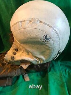 Wwii Aviator Usaf Protective Flight Helmet Mb3 Jet Pilot Air Force Aviation Rare