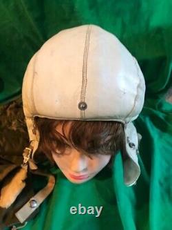 Wwii Aviator Usaf Protective Flight Helmet Mb3 Jet Pilot Air Force Aviation Rare