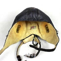 Wwii German Luftwaffe Lw Leather Winter Flight Flying Helmet Lkpw101 Pilot Radio