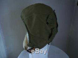 Wwii Us Army Air Force A-9 Flight Helmet Pilot Size Large