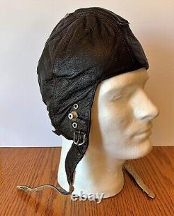 Wwii Ww2 German Luftwaffe Leather Pilot Flight Helmet