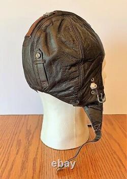 Wwii Ww2 German Luftwaffe Leather Pilot Flight Helmet