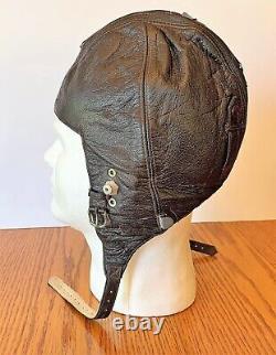 Wwii Ww2 German Luftwaffe Leather Pilot Flight Helmet