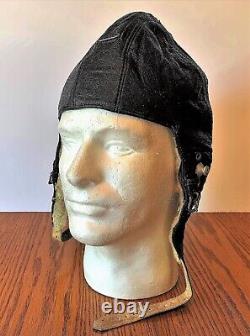 Wwii Ww2 German Luftwaffe Leather Pilot Flight Helmet