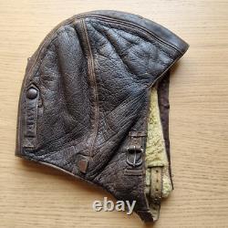 Wwii Ww2 German Luftwaffe Pilot Leather Flight Helmet Cap