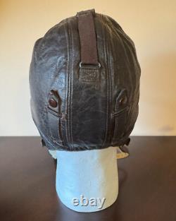 Wwii Ww2 German Luftwaffe Pilot Leather Flight Helmet Cap
