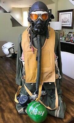 Wwii Ww2 Pilot Flight Red Group Qac Parachute Harness, Helmet & Uniform Group