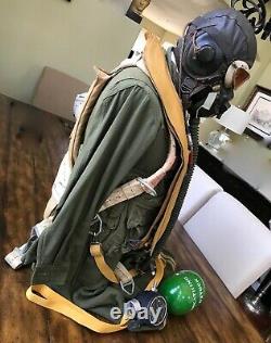 Wwii Ww2 Pilot Flight Red Group Qac Parachute Harness, Helmet & Uniform Group