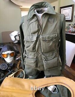 Wwii Ww2 Pilot Flight Red Group Qac Parachute Harness, Helmet & Uniform Group